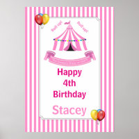 Levante-se! Levante-se! Circus Birthday Poster a r