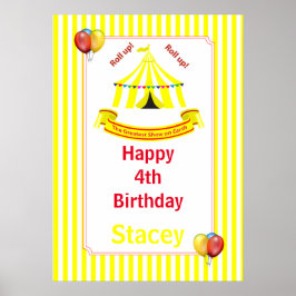 Levante-se! Levante-se! Circus Birthday Poster em 