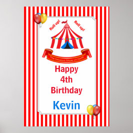 Levante-se! Levante-se! Circus Birthday Poster em 