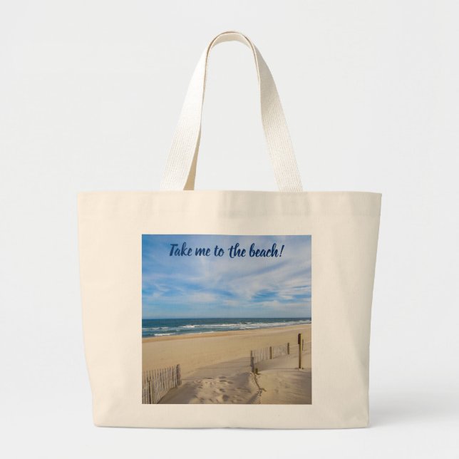 Leve-me à praia! Bolsa de canvas Jumbo (Frente)