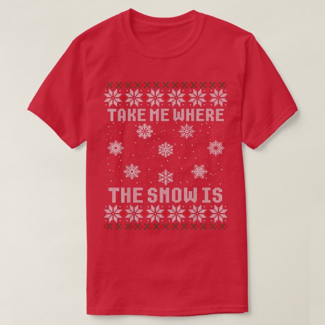 Leve-Me Onde Está O Suéter Feio De Natal Da Neve (Frente do Design)