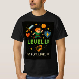 Level Up Gamer Men’s T-Shirt – Pixel Retro Style