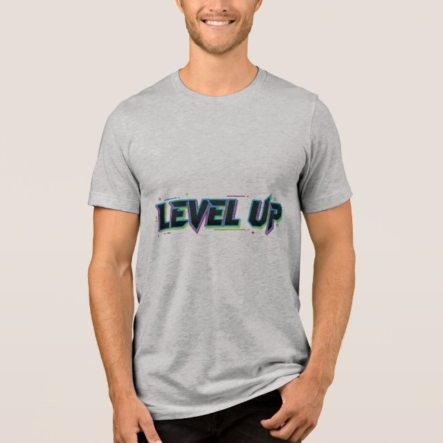 LEVEL UP – Neon Urban Streetwear Typo T-Shirt (Frente)