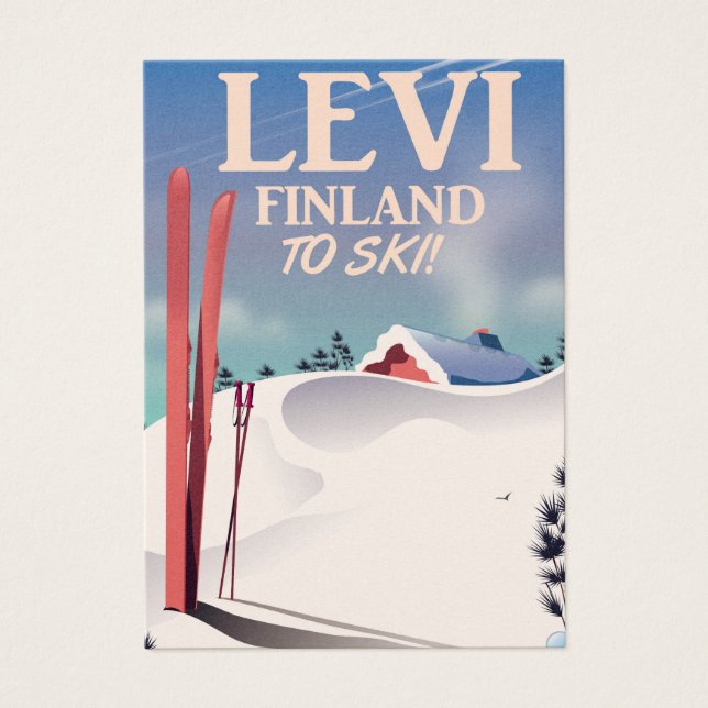 Levi, poster de viagens de esqui da Finlândia (Frente)