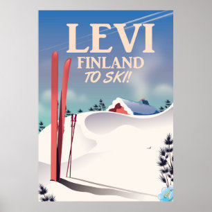 Levi, poster de viagens do esqui de Finlandia