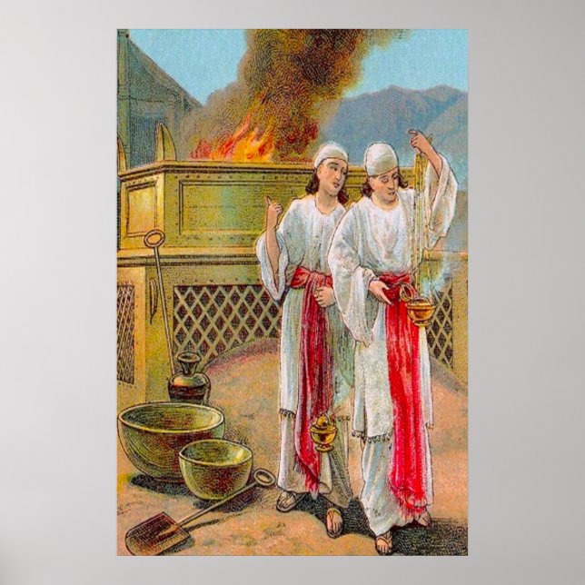 Leviticus 10 Pecado de Nadab e Abihu poster (Frente)