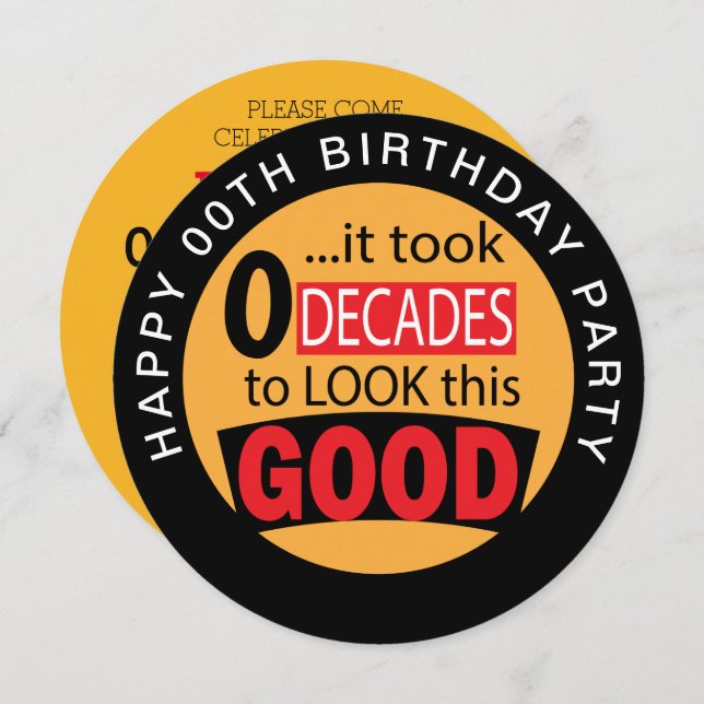 Levou 10 Décadas para parecer bom - 00º convite (Frente/Verso)