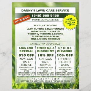 Lewn Care 8,5 x 11 Coupon Promotion Business Flyer