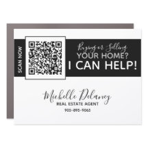 LG Black Real Estate Car Magnet com código QR