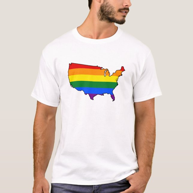 LGBT - Camiseta do Orgulho Americano (Frente)