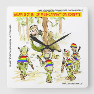 LGBT Engraçado Vs Giro Relógio de Parede Pato Quad