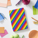 LGBT Gay Orgulho Lésbico Monograma Stribow Strips<br><div class="desc">Crie o seu próprio personalizado, personalizado, único, monocêntrico, de tipo único, belo e elegante na moda faux gold typografia script name monograma / iniciais, monograma, legal, moderno, vibrante, cores do pavilhão do orgulho gay LGBT, padrão de faixas geométricas coloridas, cobrir inteligente iPad magnético que se dobra em múltiplas posições de...</div>