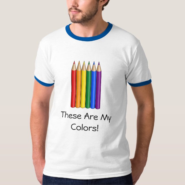 LGBT: lápis do orgulho do arco-íris T-Shirt (Frente)