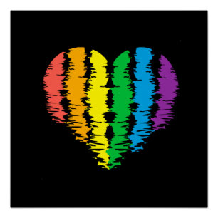 LGBT+orgulho. Arco-íris do coração. Impressão de p