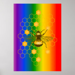 LGBT Orgulho gay Rainbow Bee live Poster