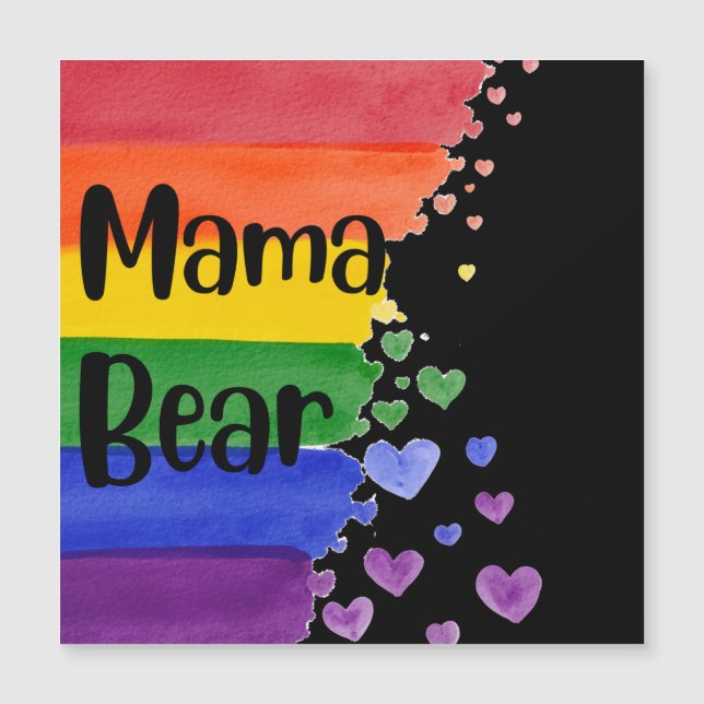 LGBT+orgulho. Mama urso. Ama arco-íris. (Frente)