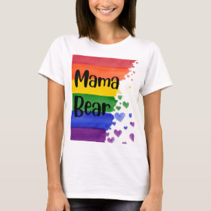 LGBT+orgulho. Mama urso. Ama arco-íris. Camiseta