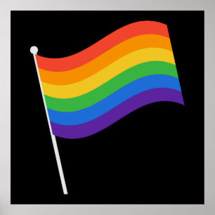 LGBT+orgulho. Poster de bandeira arco-íris