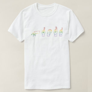 LGBT Rainbow ASL - T-Shirt orgulhosa
