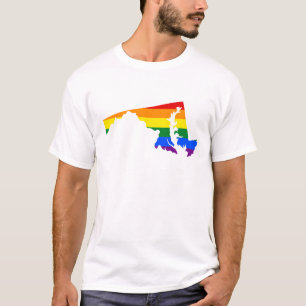 LGBT t-shirt do mapa da bandeira do estado de