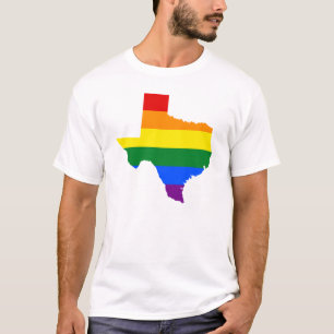 LGBT t-shirt do mapa da bandeira do estado de