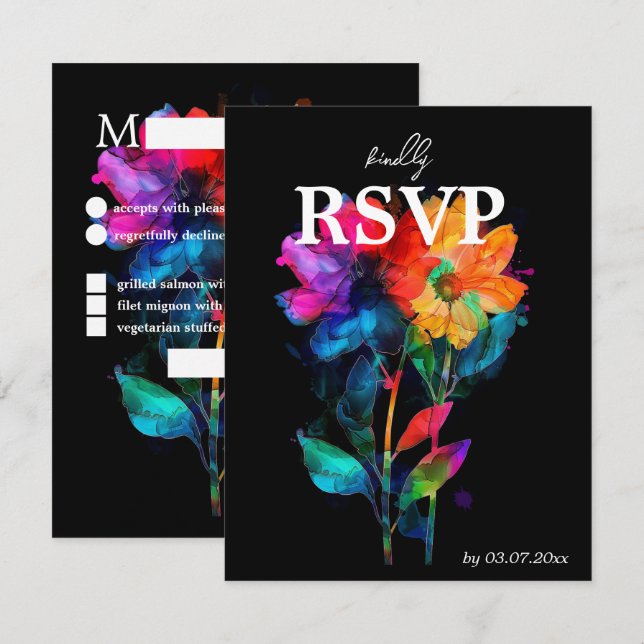 🌈 LGBTQ Com menu e código QR Petals & Pride  (Frente/Verso)