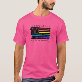 LGBTQ Mens Cortou Camisa - Veterano Marinho