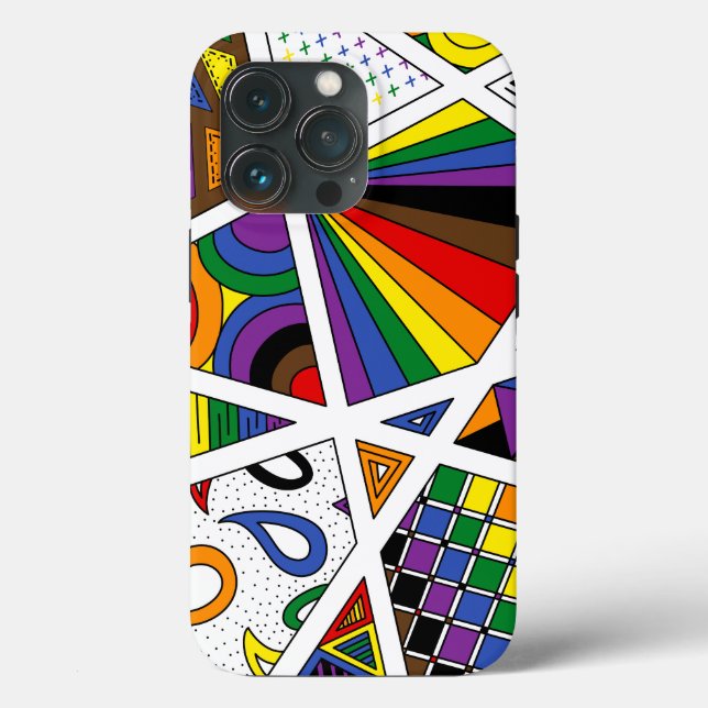 LGBTQ+ Rainbow Pride Zen Doodle Abstrato Modern (Verso)