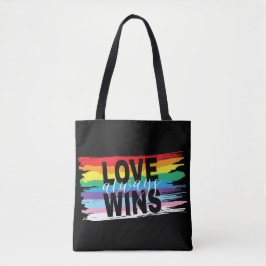 LGBTQIA Love sempre ganha, Rainbow Pride Tote Bag