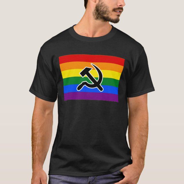 LGBTQIA+ Martelo do Orgulho e T-Shirt Falsiforme (Frente)