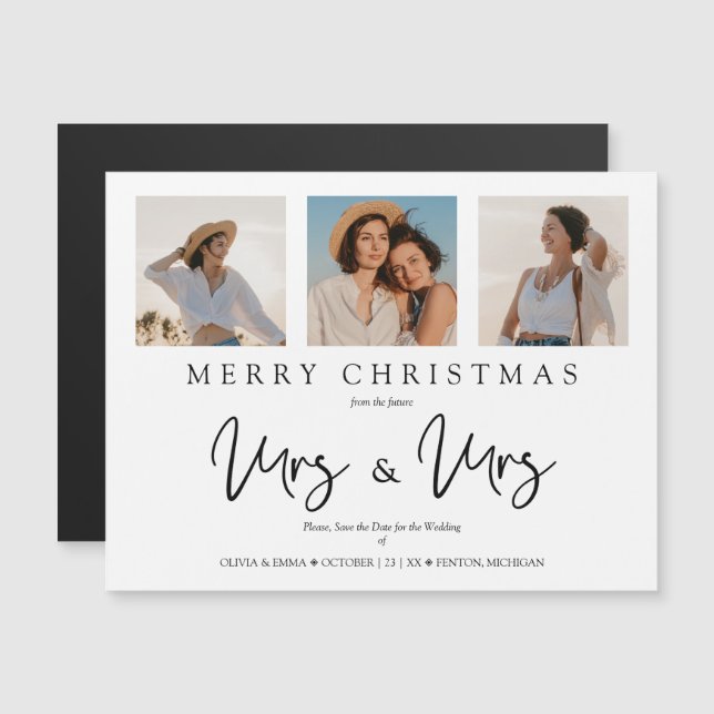 LGTB Lesbian Whimsical MRS & MRS Christmas Wedding (Frente/Verso)