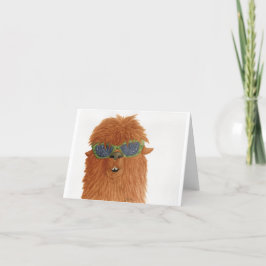 Lhamas em Shades: Cartão Saudável de Abril 4"x5.6"