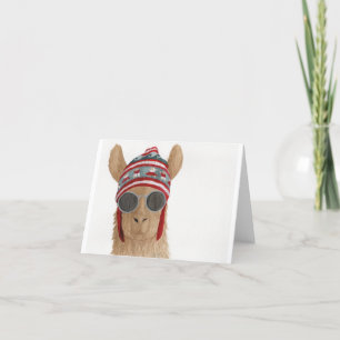 Lhamas em Shades: Cartão Saudável de Julho 4"x5.6"