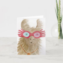 Lhamas em Shades: Cartão Saudável de Outubro 4"x5.