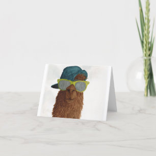 Lhamas em Shades: Cartão Saudável Junho 4"x5.6"