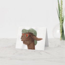 Lhamas em Shades: Cartão Saudável Novembro 4"x5.6"