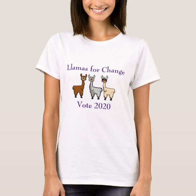 Lhamas para a mudança de camiseta feminina (Frente)