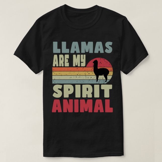 Lhamas São Minha Camiseta Animal Espiritual (Frente do Design)