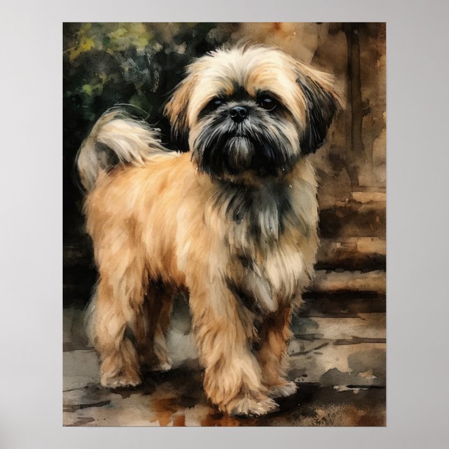 Lhasa Apso Dog Art Impressão (Frente)