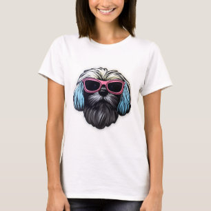 Lhasa Apso em Legal óculos de sol Clássico T-Shirt