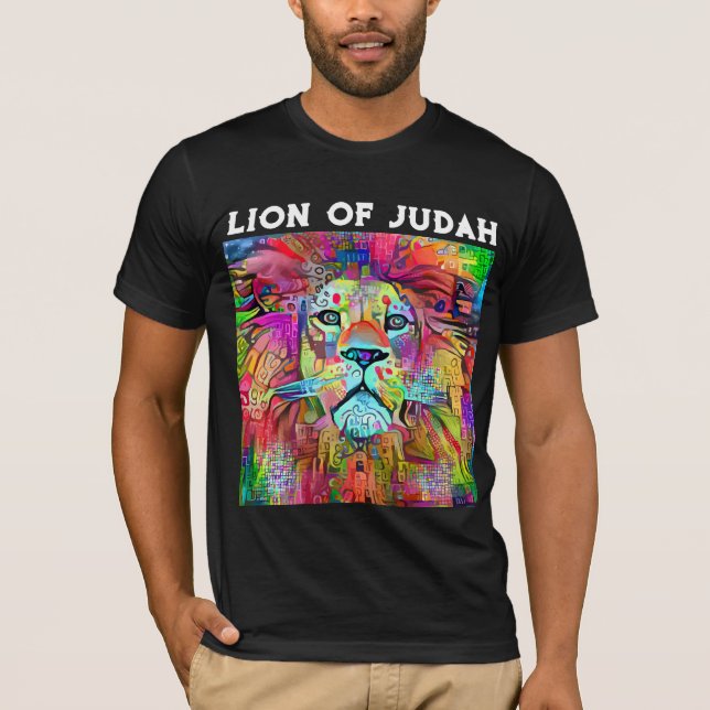 LIÃO DE JUDAH COLORFUL CHRISTIAN T-SHIRT (Frente)