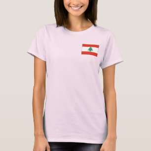 Líbano Flag e Map dk T-Shirt