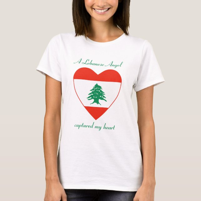 Líbano Flag Sweetheart T-Shirt (Frente)
