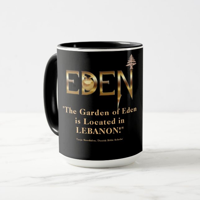 "Líbano, O Jardim Original do Éden" Caneca de Pres (Frente Esquerda)