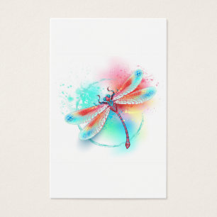 libélula vermelha sobre fundo de aquarela