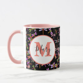 libélulas coloridas, caneca personalizada