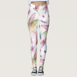 Libélulas Legging da aguarela