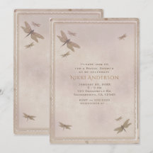 Libélulas Libélula Vintage Convite Elegante