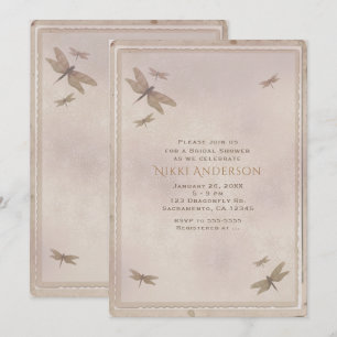 Libélulas Libélula Vintage Convite Elegante