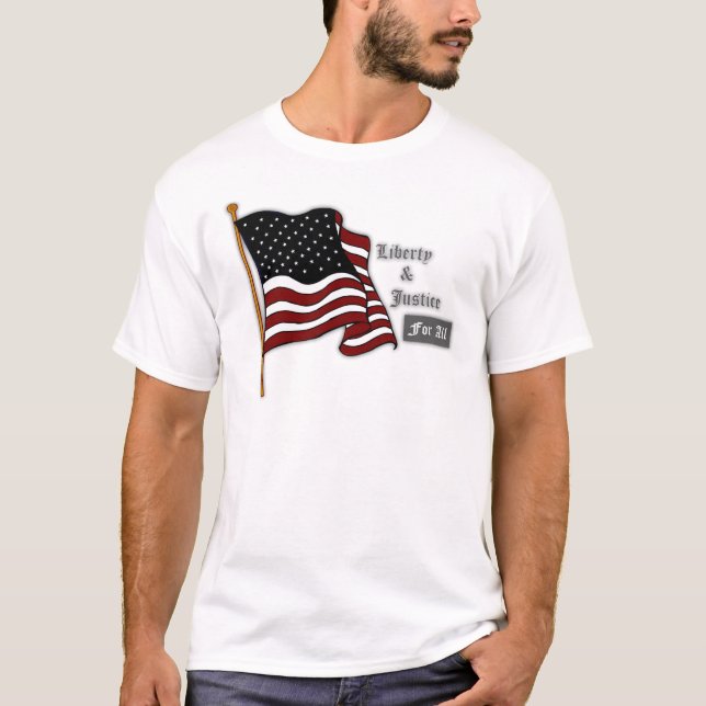 Liberdade e justiça do t-shirt da bandeira (Frente)